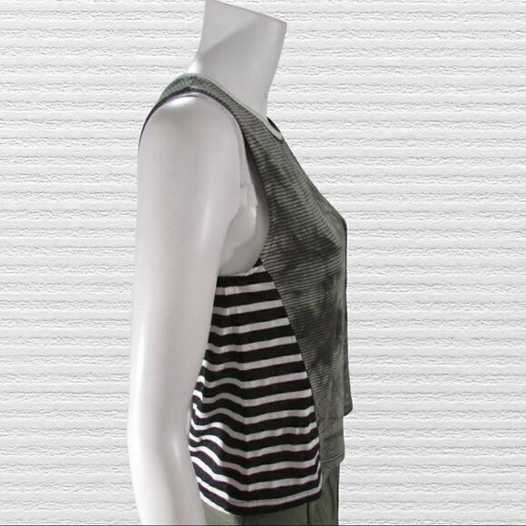 Sanctuary Tie Dye Green Sleeveless Shirt - Picture 3 of 5